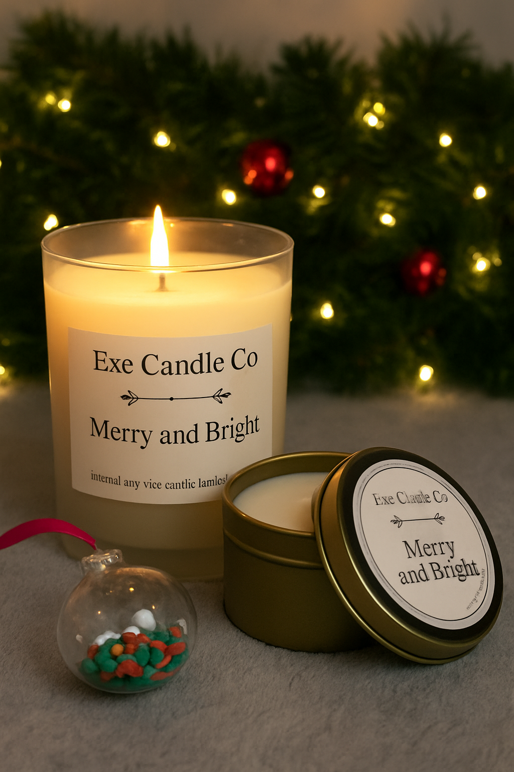 Merry and Bright - Christmas scented soy wax candles