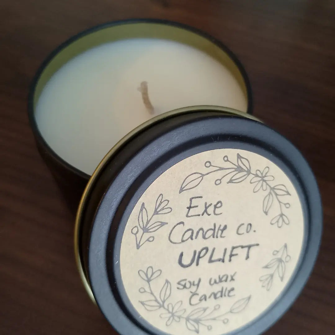 Scented soy wax collection - 'Uplift' Fresh Linen scented soy wax candle tin